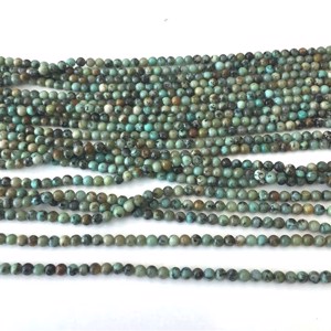 Afrikansk  turkis, 2 mm, Hel streng